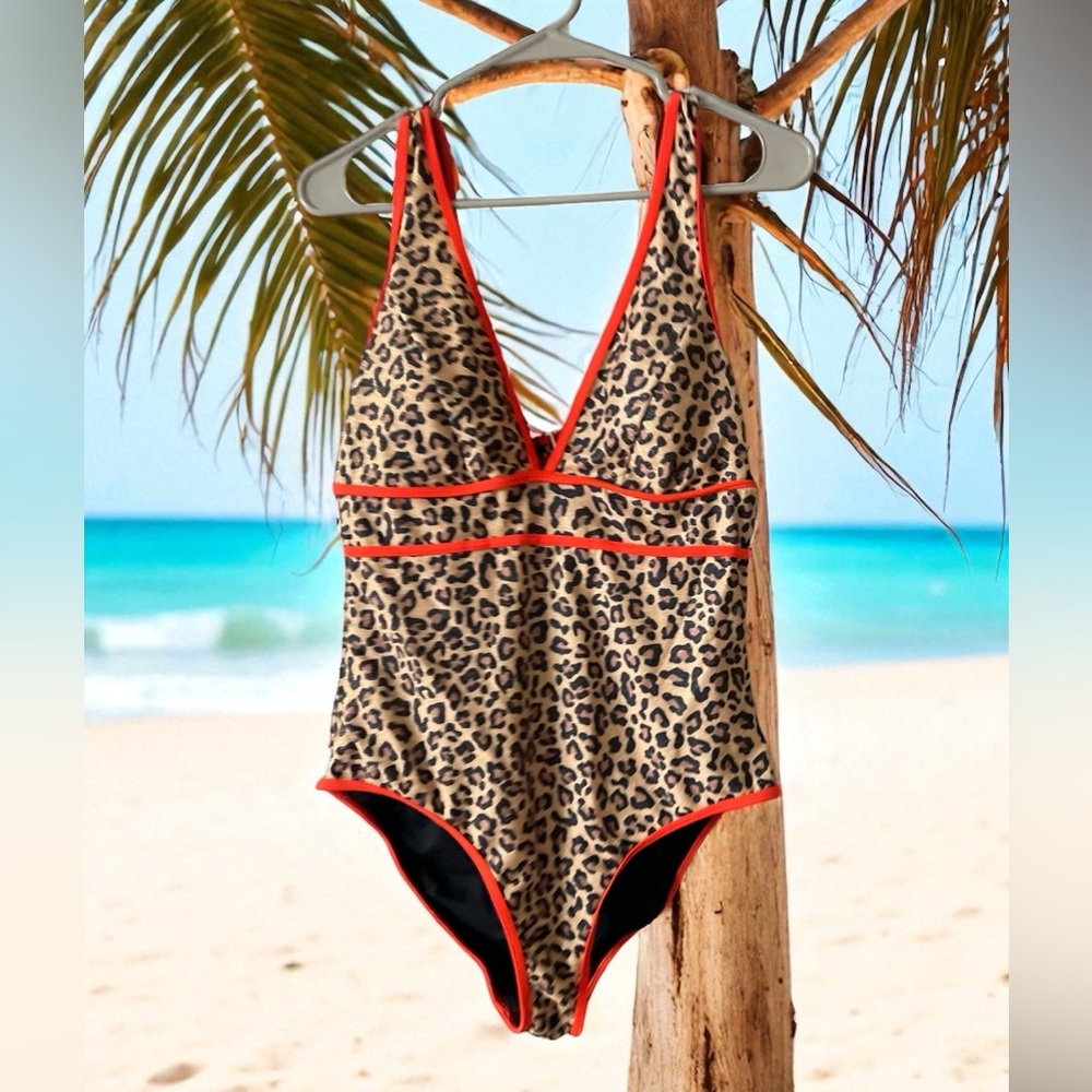 Cupshe Kids Leopard One Piece with Red Accents